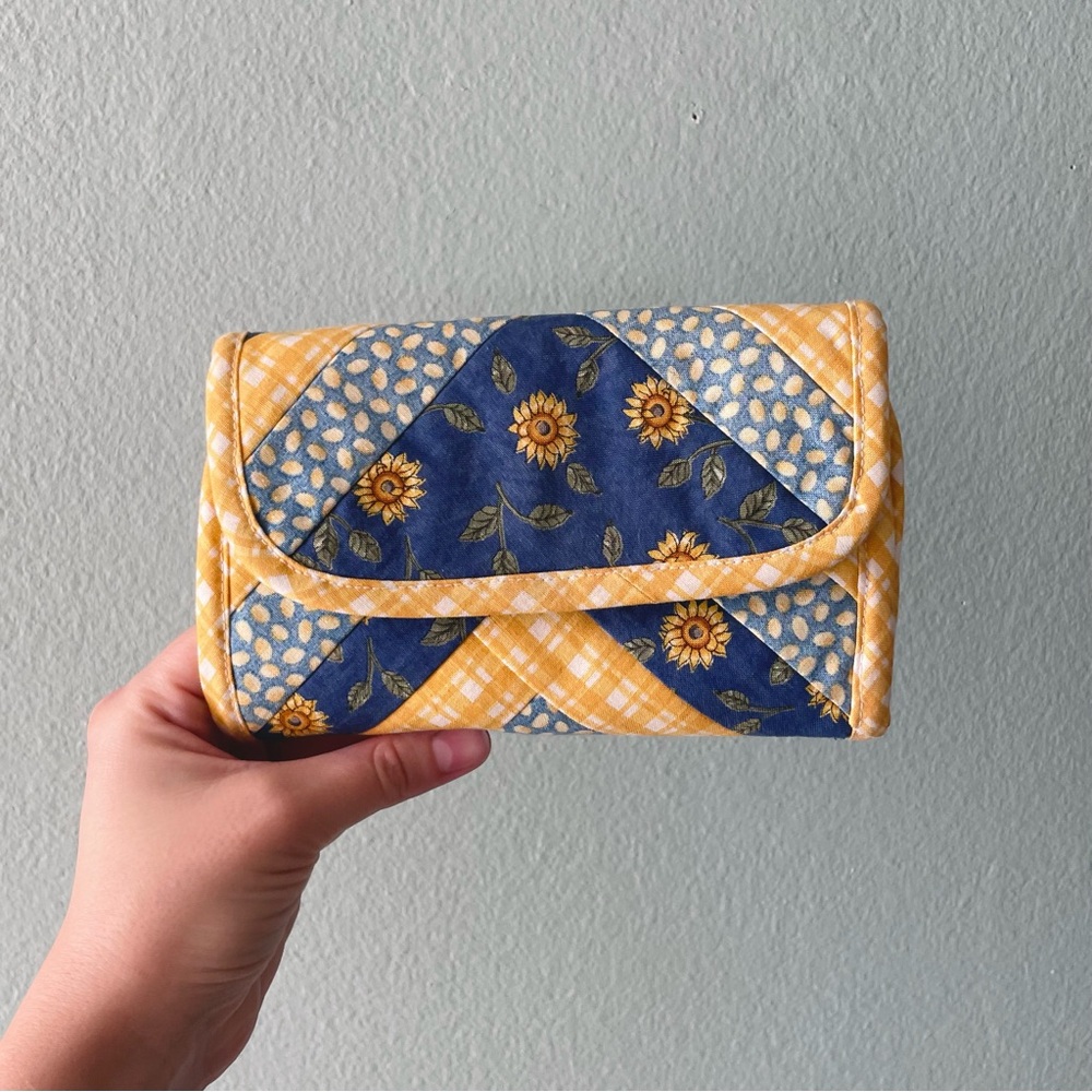 Handmade | One-of-a-Kind Quilted Wallet Sunflowers
